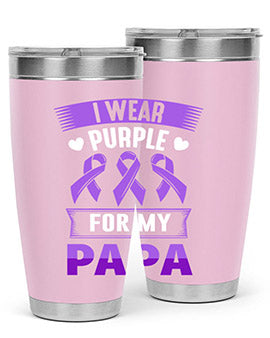 i wear purple for papa 174#- alzheimers- Tumbler