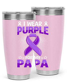 i wear purple for papa 175#- alzheimers- Tumbler