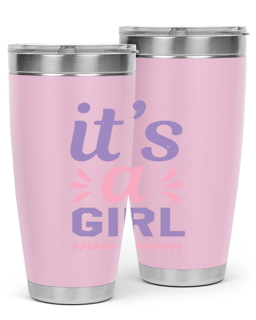 its a girl Style 32#- baby shower- tumbler