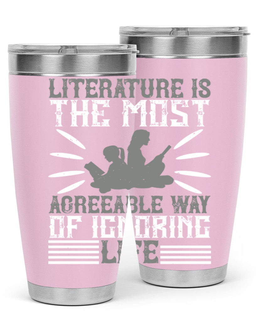 literature is the most agreeable way of ignoring life 61#- reading- Tumbler