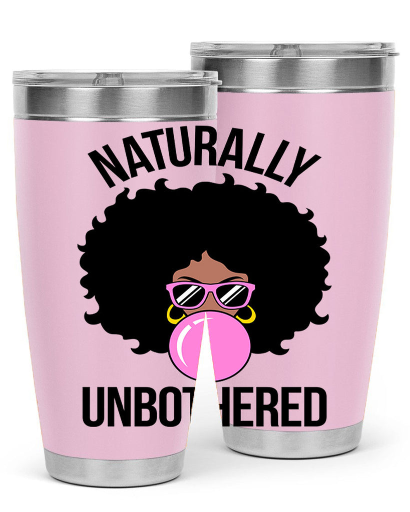 naturally unbothered afro woman 64#- black words phrases- Cotton Tank