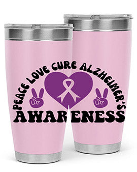 peace love cure alzheimer s awareness 206#- alzheimers- Cotton Tank