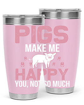 pigs make me happy Style 35#- pig- Tumbler