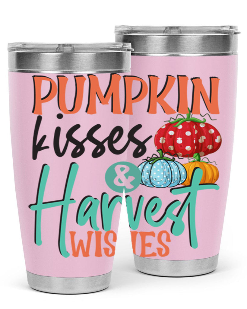 pumpkin kisses harvest wishes 526#- fall- Tumbler