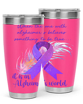 AlzheimerS Awareness Purple Ribbon 17#- alzheimers- Tumbler