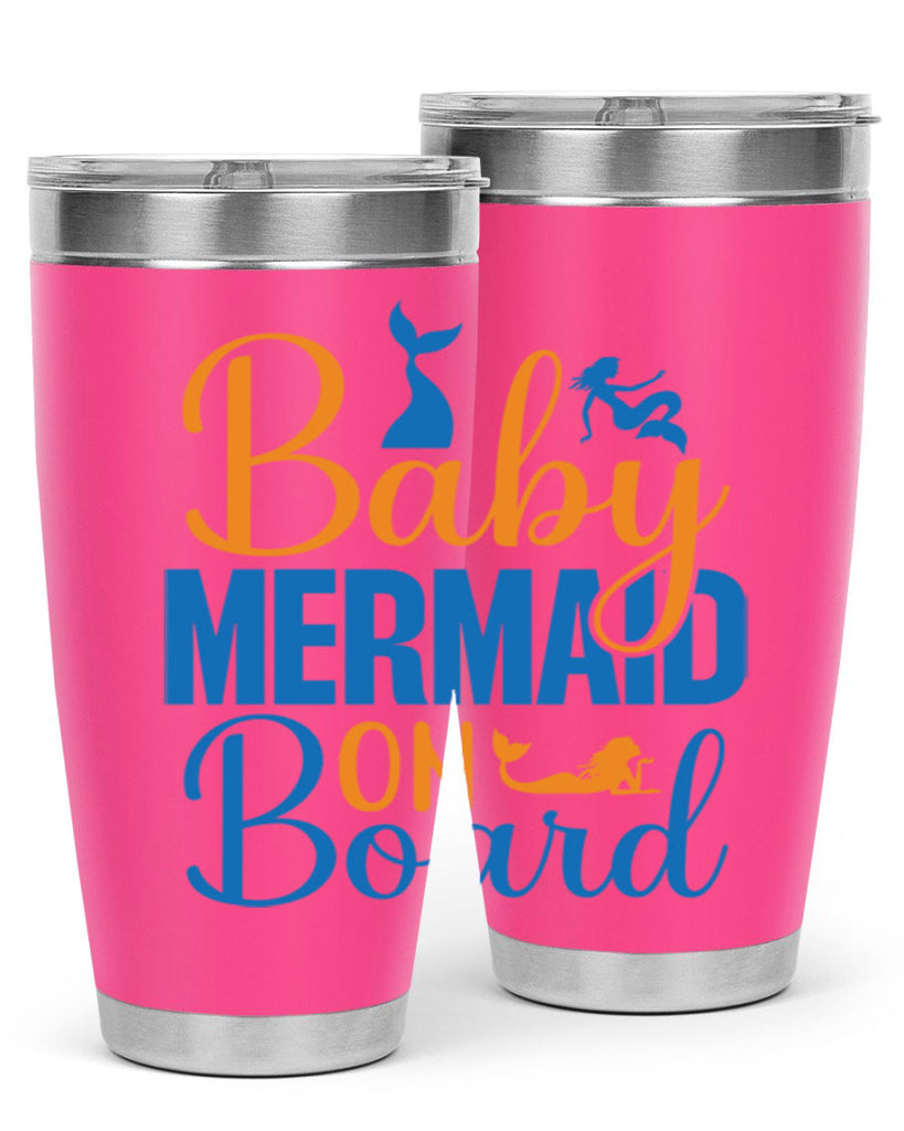 Baby Mermaid on Board 28#- mermaid- Tumbler