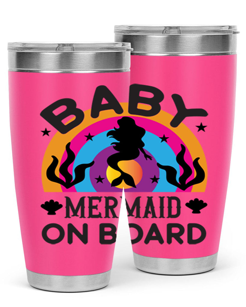 Baby mermaid on board 37#- mermaid- Tumbler