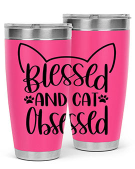 Blessed And Cat Obsessed Style 79#- cat- Tumbler