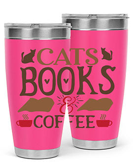 Cats Books Coffee Style 9#- cat- Tumbler