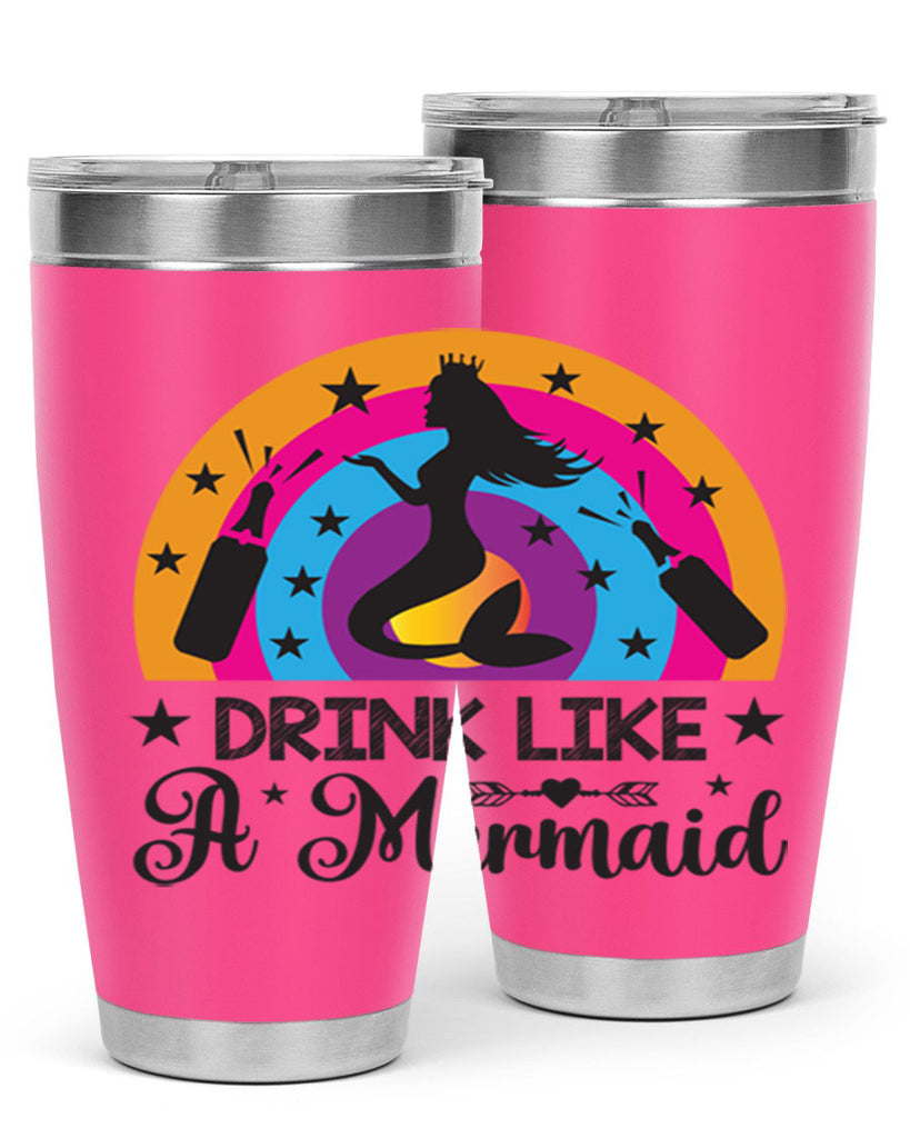 Drink like a mermaid 150#- mermaid- Tumbler