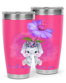 Elephan Sunflower AlzheimerS Awareness 131#- alzheimers- Tumbler