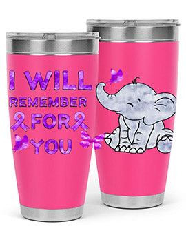 Elephant I Will Remember For You 132#- alzheimers- Tumbler