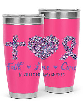 Faih Love Cure AlzheimerS Awareness 137#- alzheimers- Tumbler