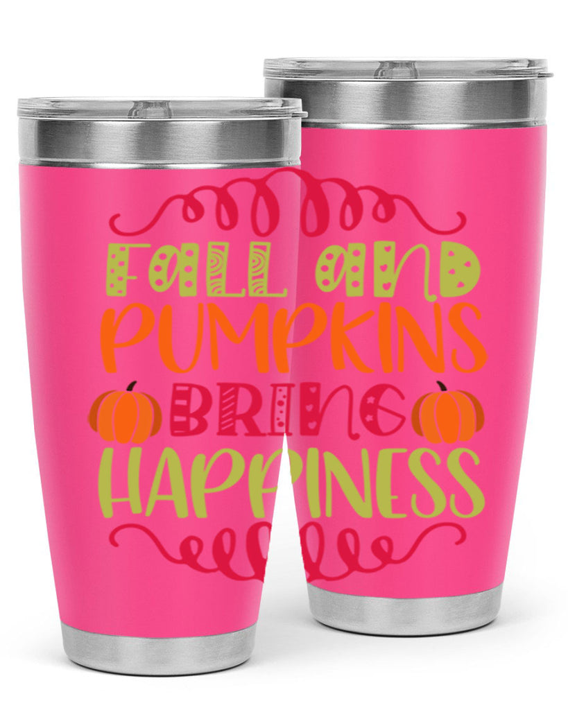 Fall and Pumpkins bring Happiness 86#- fall- Tumbler