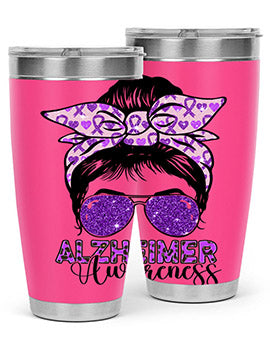 Girl Warrior Alzheimer Awareness 153#- alzheimers- Tumbler