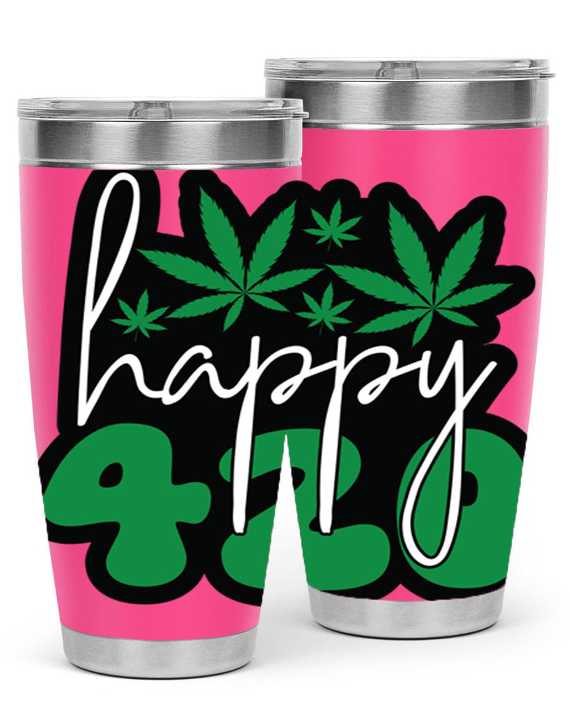 Happy 420 102#- marijuana- Tumbler