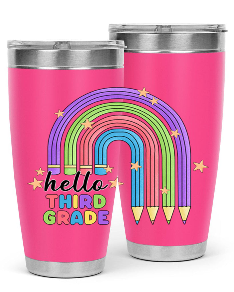 Hello 3rd Grade Pencil Rainbow 11#- 3rd grade- Tumbler