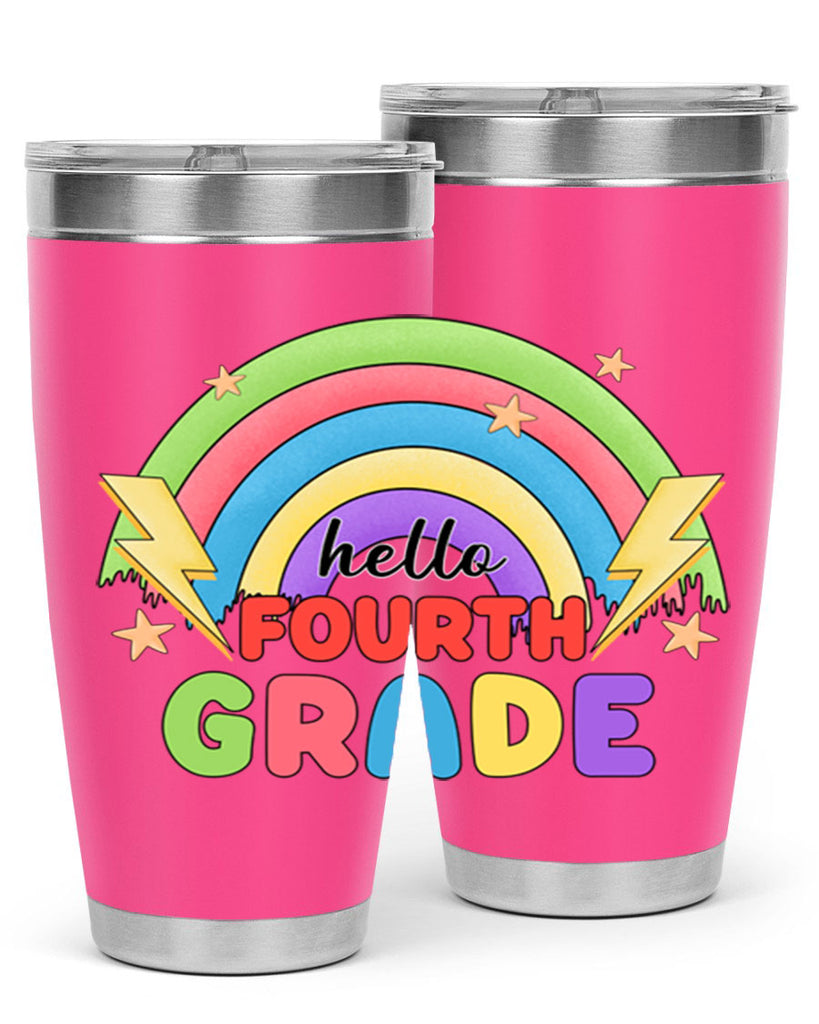 Hello 4th Grade Rainbow 13#- 4th  grade- Tumbler