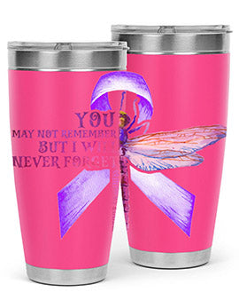 I Will Never Forge Alzheimer Awareness 179#- alzheimers- Tumbler