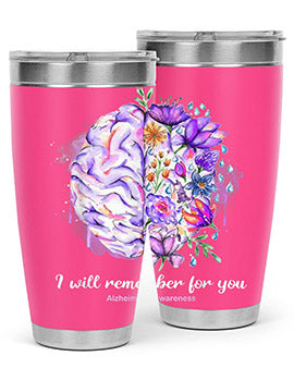 I Will Remember For You Brain Alzheimers Awareness 183#- alzheimers- Tumbler