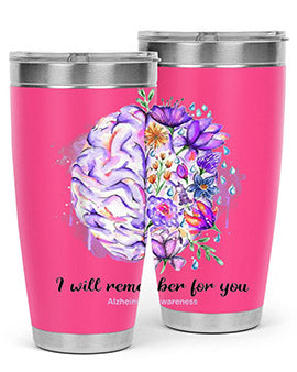 I Will Remember For You Brain Alzheimers Awareness 184#- alzheimers- Tumbler