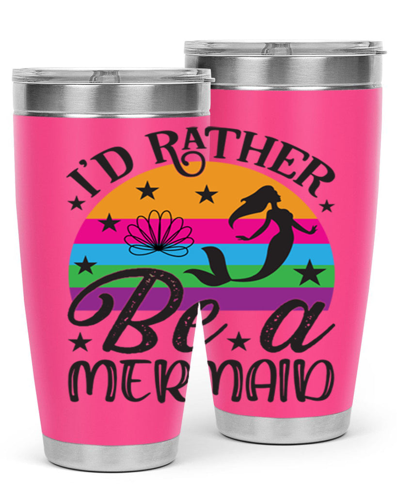 Id rather be a mermaid 236#- mermaid- Tumbler