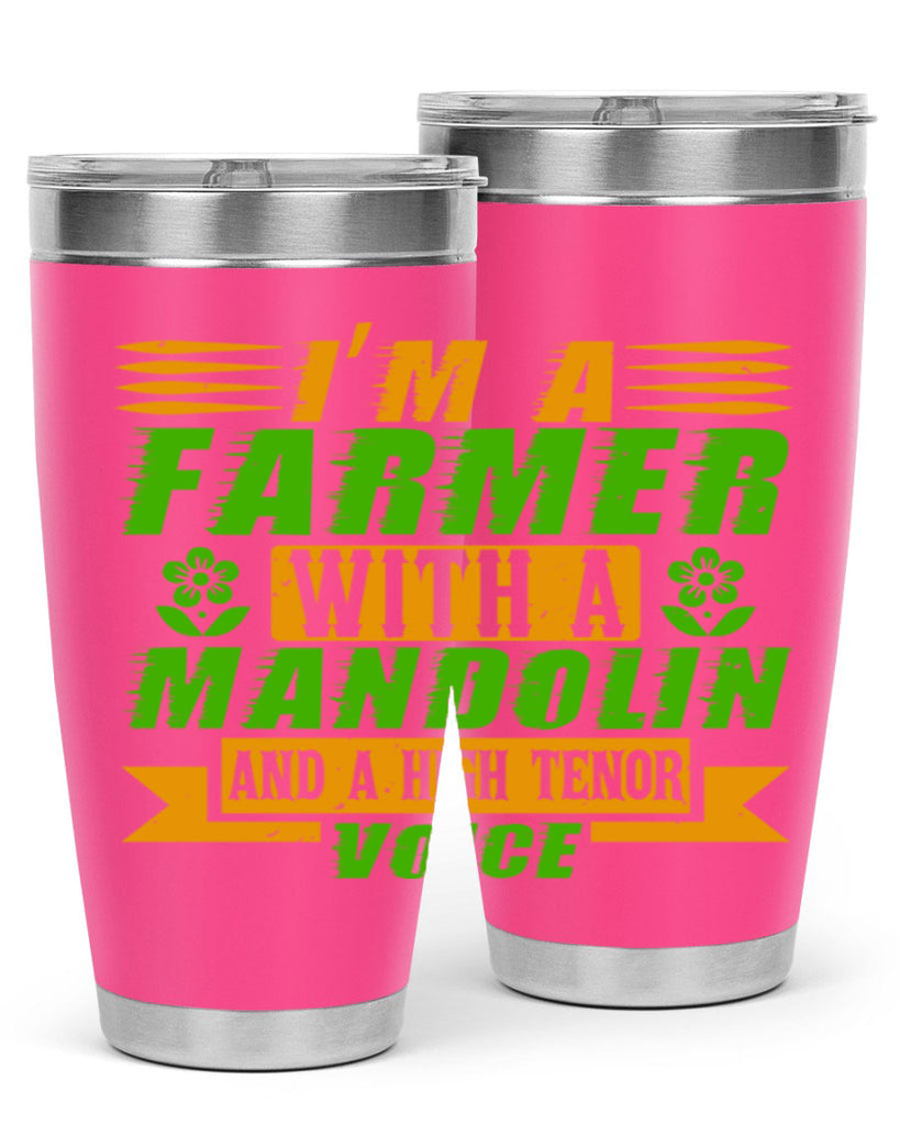 Im A Farmer With a mandolin 48#- farming and gardening- Tumbler