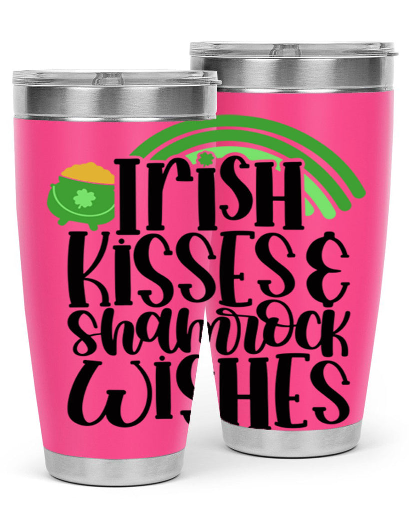 Irish Kisses Shamrock Wishes Style 80#- St Patricks Day- Tumbler