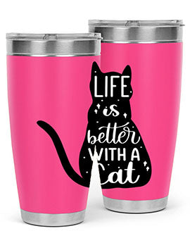 Life Is Better With A Cat Style 98#- cat- Tumbler