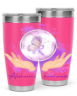 Love Purple Ribbon AlzheimerS Awareness 193#- alzheimers- Tumbler