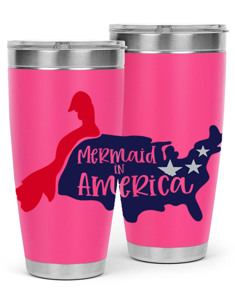 Mermaid In America Style 167#- Fourt Of July- Tumbler