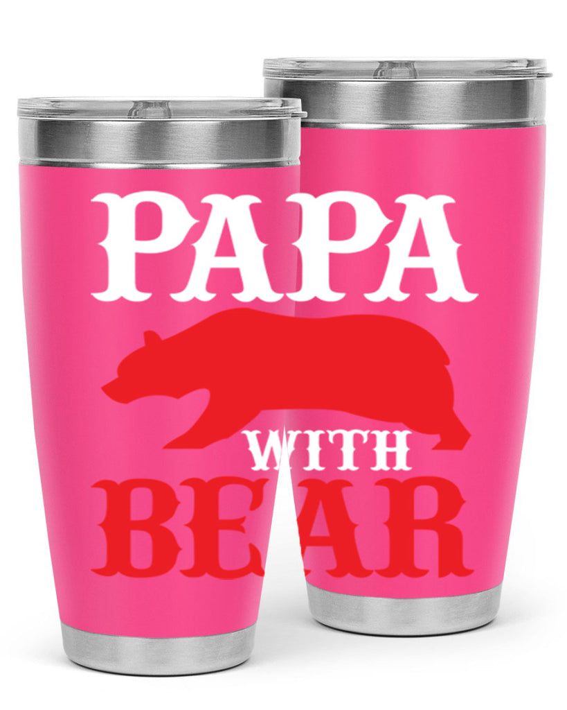 PAPA WITH BEAR 111#- grandpa - papa- Tumbler