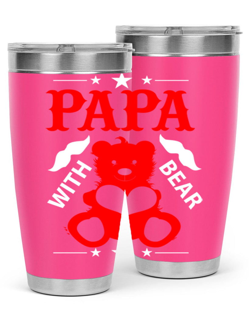 PAPA WITH BEAR 112#- grandpa - papa- Tumbler