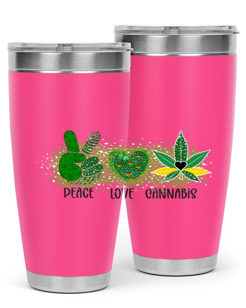 Peace Love Cannabis 215#- marijuana- Tumbler