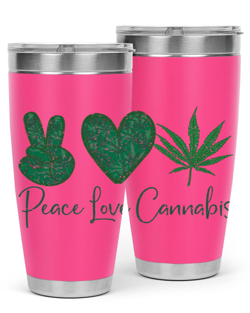 Peace Love Cannabis Sublimation 217#- marijuana- Tumbler