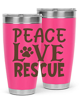 Peace Love Rescue Style 23#- cat- Tumbler