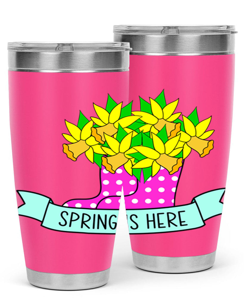Spring is here daffodil rainboots442#- spring- Tumbler
