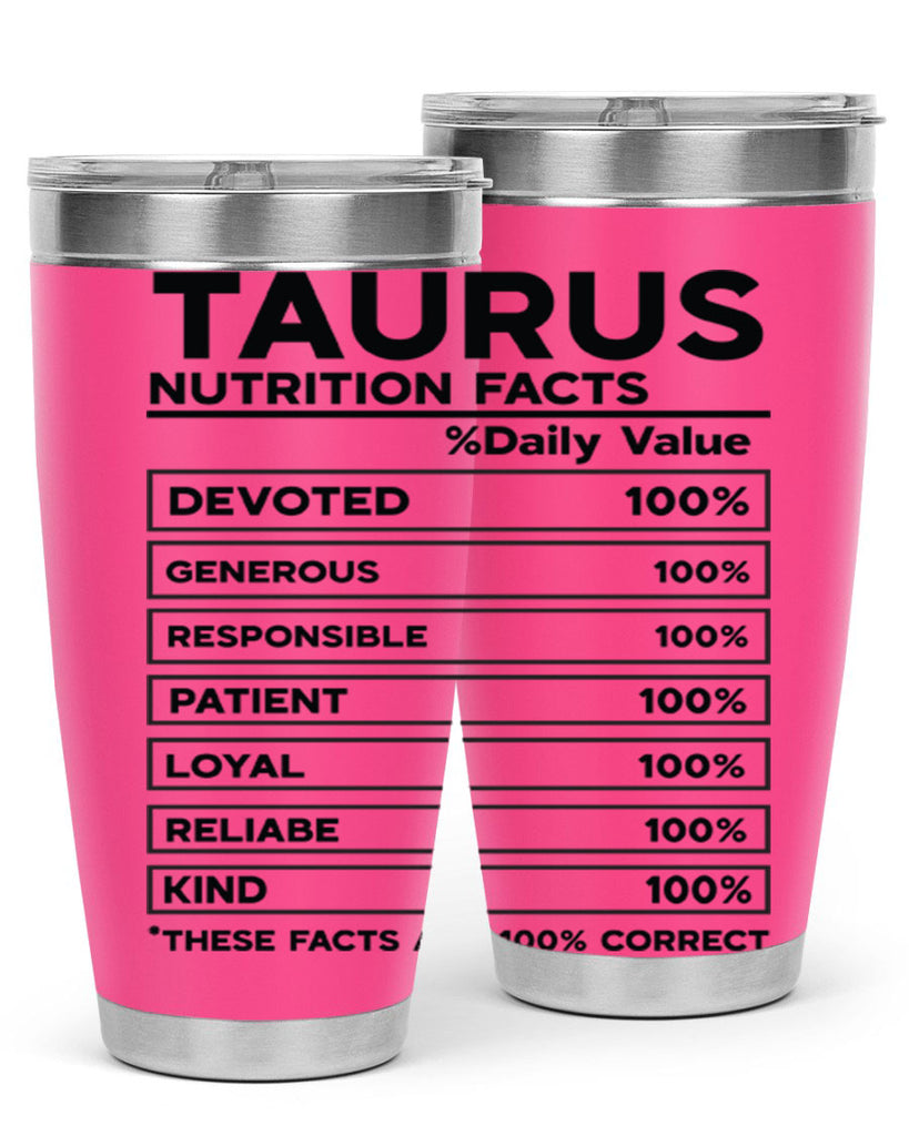 Taurus Nutrition Facts 490#- zodiac- Tumbler