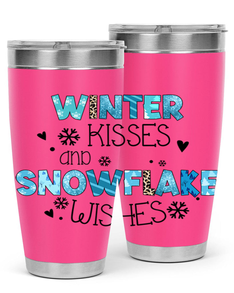 Winter kisses and snowflake wishes 571#- winter- Tumbler