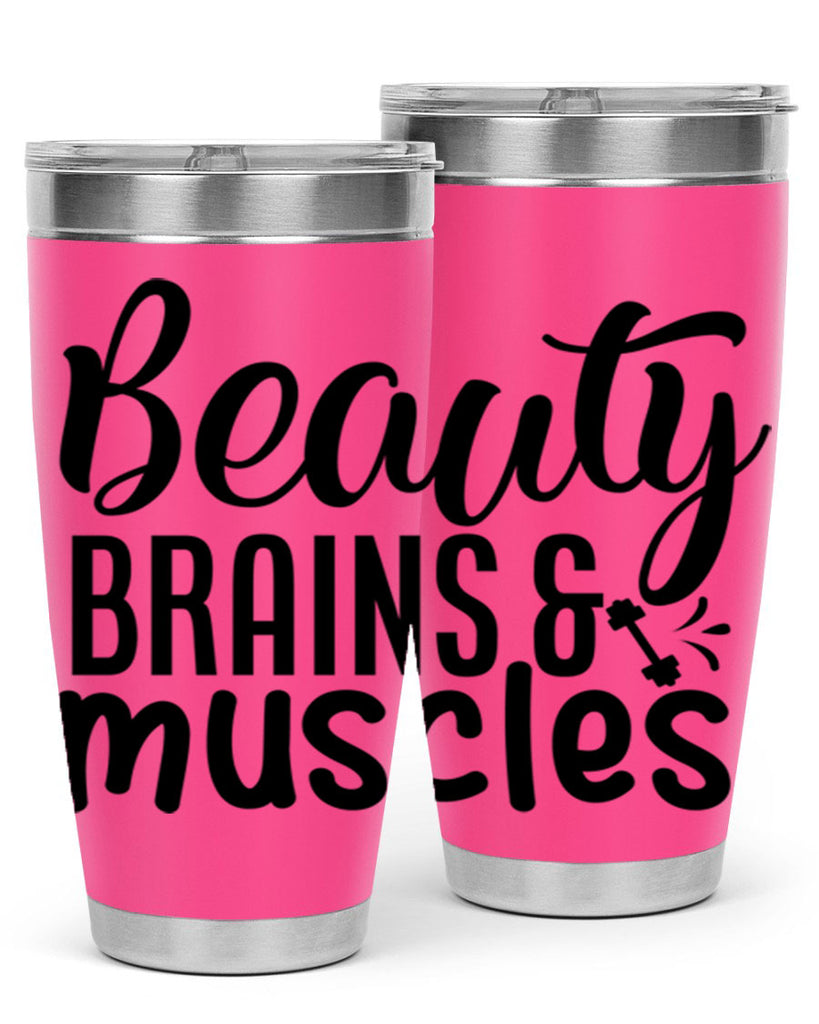 beauty brains muscles 51#- gym- Tumbler