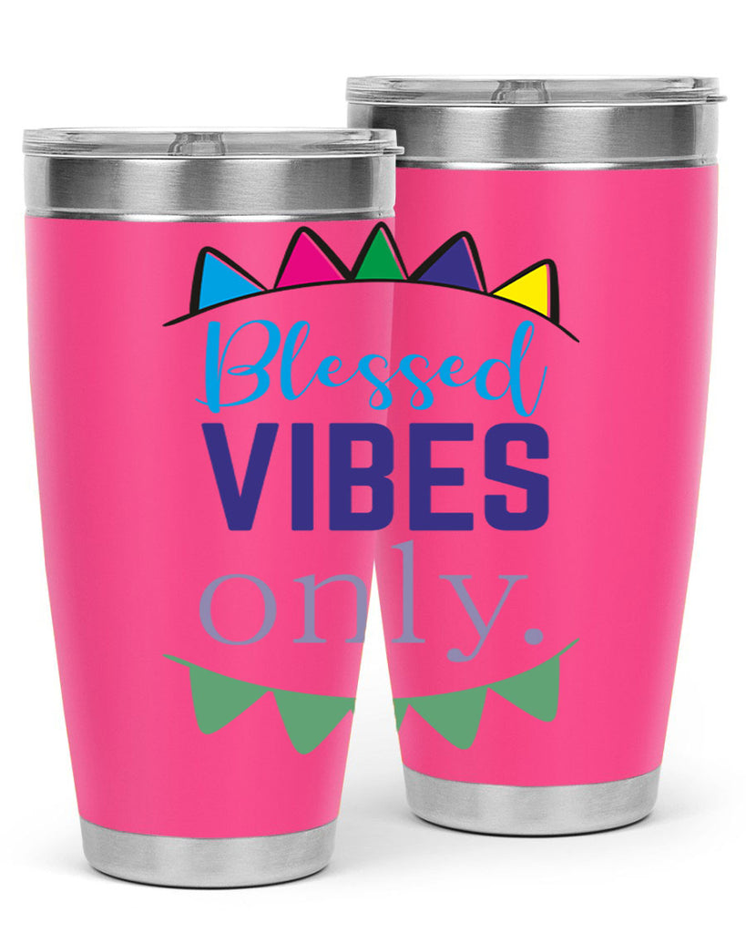 blessd vibes only- black words phrases- Cotton Tank