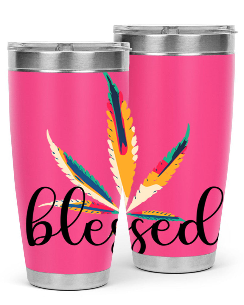 blessed colorful 19#- marijuana- Tumbler