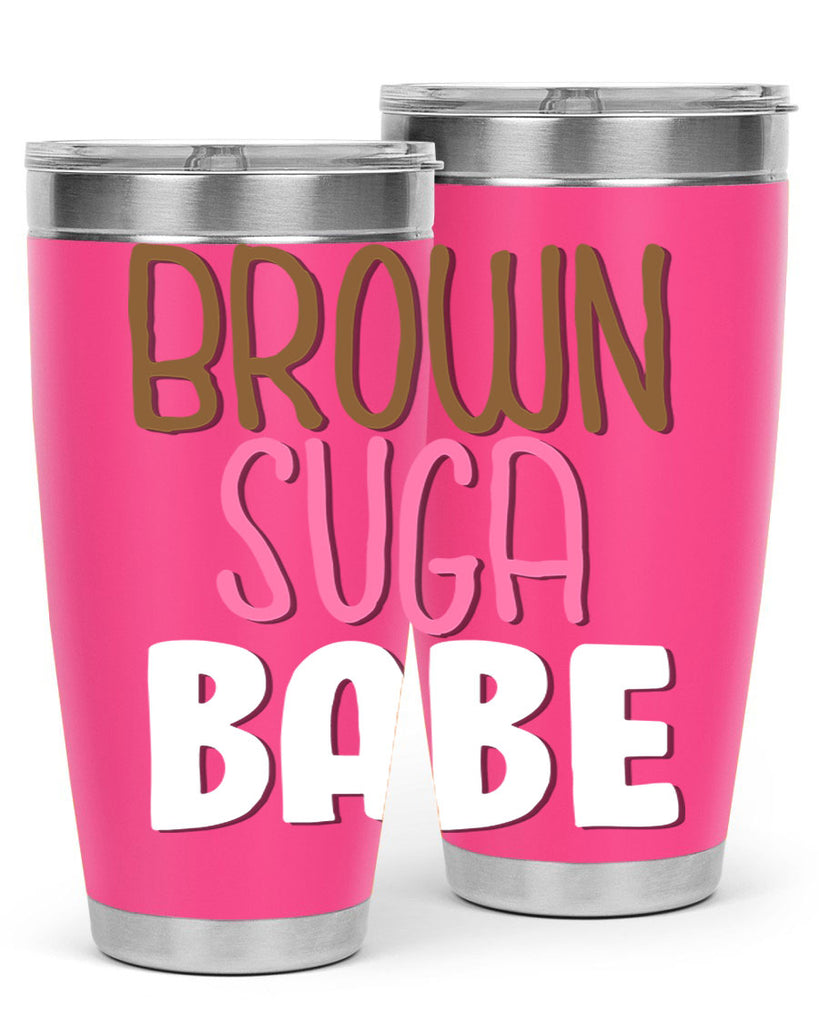 brown suga babe 190#- black words phrases- Cotton Tank