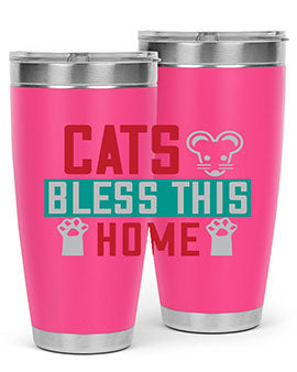 cats bless this home Style 36#- cat- Tumbler