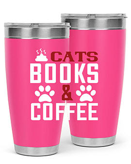 cats books and coffee Style 38#- cat- Tumbler