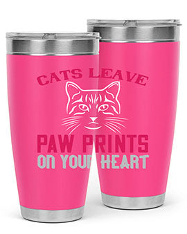 cats leave paw prints on your heart Style 39#- cat- Tumbler