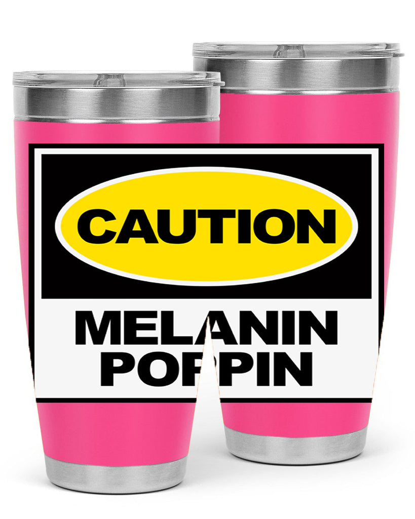 caution melanin poppin 188#- black words phrases- Cotton Tank