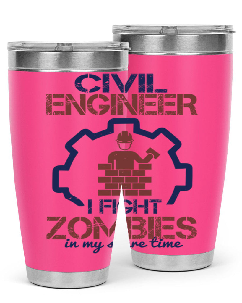 civil engineer i fight zombies in my spare time Style 25#- engineer- tumbler