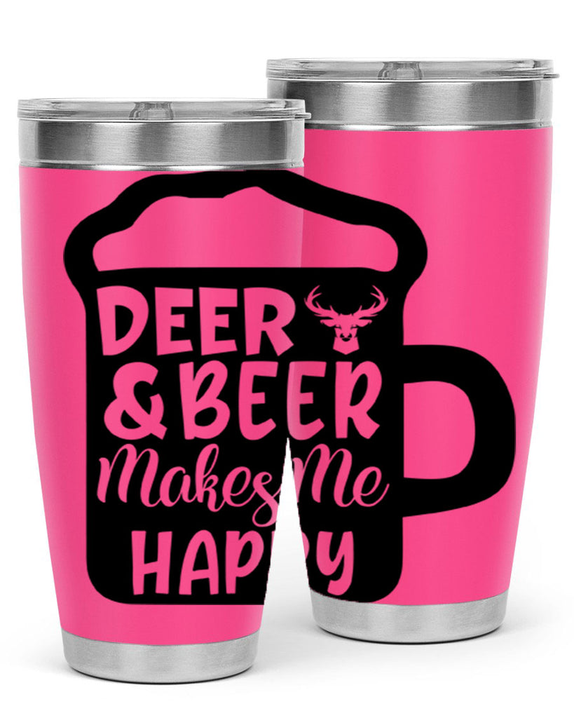 deer and beer makes me happy 17#- hunting- Tumbler