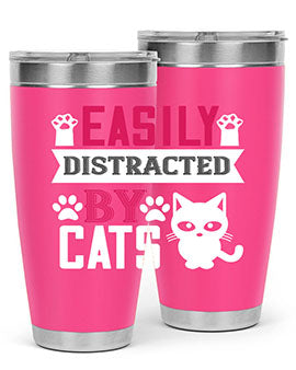 easily distracted by cats Style 47#- cat- Tumbler